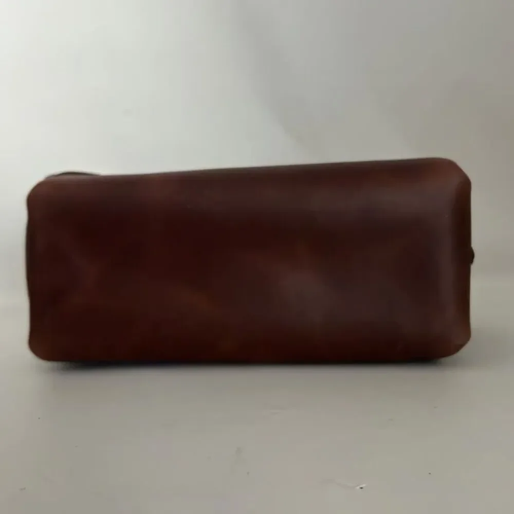 Rustico Wagoneer Leather Toiletry Bag Dopp Kit Brown Jeep Travel Case Made in